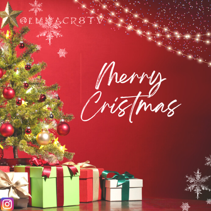 Red Joyful Merry Christmas Template Instagram Post | PosterMyWall