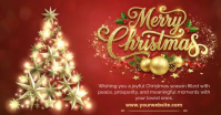 Red Joyful Merry Christmas Wish Facebook Shared Image template