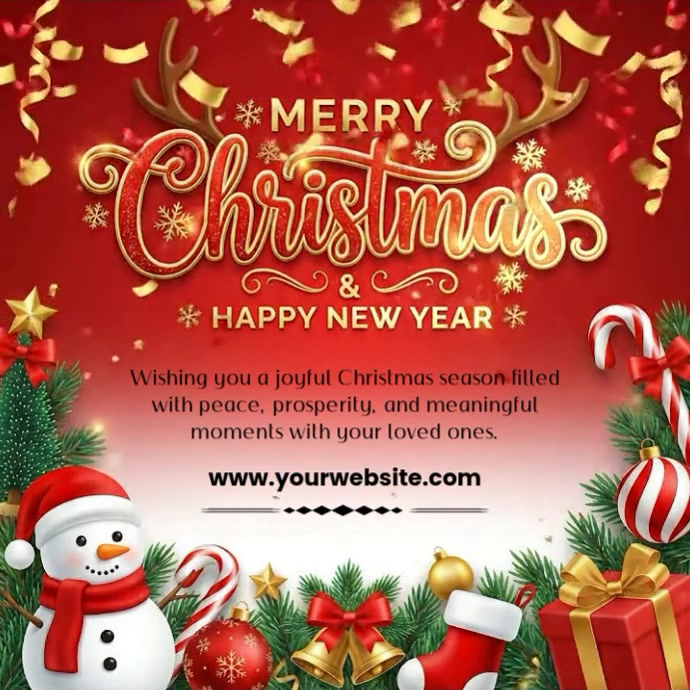 Copy of Red Joyful Merry Christmas Wish Instagram Post | PosterMyWall