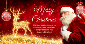 Red Joyful Merry Christmas Wishes Facebook Event Cover template