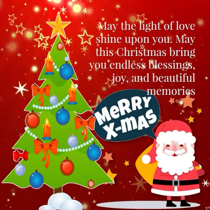 Plantilla de Red Joyful Merry Christmas Wishes Instagram Post ...