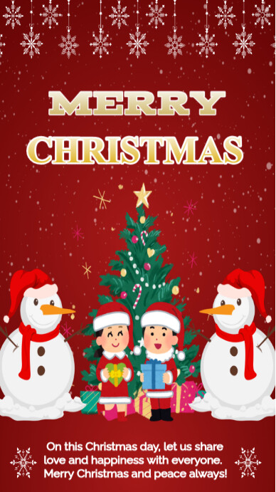 Copy of Red Joyful Merry Christmas Xmas Instagram Story | PosterMyWall