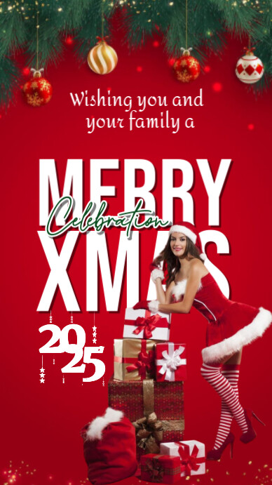 Copy of Red Joyful Merry Xmas Celebration Instagram Story | PosterMyWall