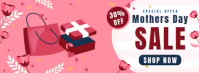 Red Joyful Mother's Day Sale Facebook Cover Photo Video template