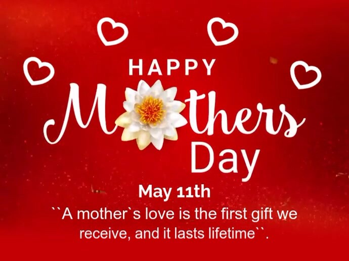 Red Joyful Mothers Day , Happy Mothers Day Video Yard Sign template