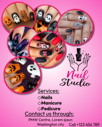 Red Joyful Nail Studio  Instagram Portrait template