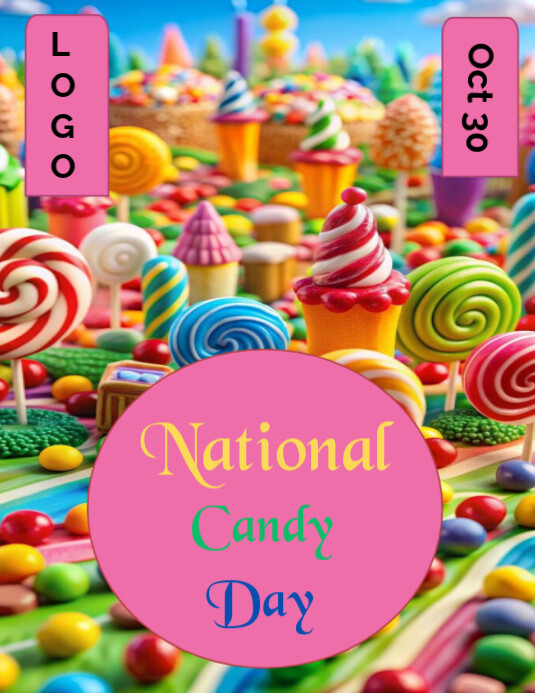 Red Joyful National Candy Day Template Design Flyer (us Letter ...