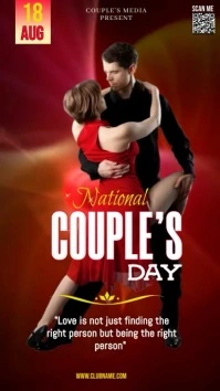 Red Joyful National Couples Day  Tiktok Video template