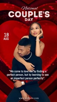 Red Joyful National Couples Day  Tiktok Video template