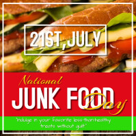 Red Joyful National Junk Food Template Instagram Post