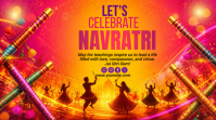 Rød Navratri Celebration Digitalanzeige Template