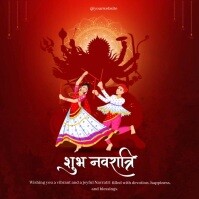 Red Joyful Navratri  Square (1:1) template