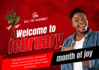 Red Joyful New Month A3 template