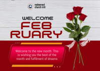 Red Joyful New Month A6 template
