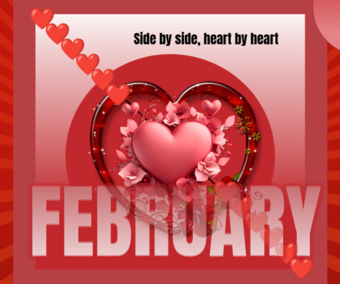 Plantilla de Red Joyful New Month Post Template - February Large ...