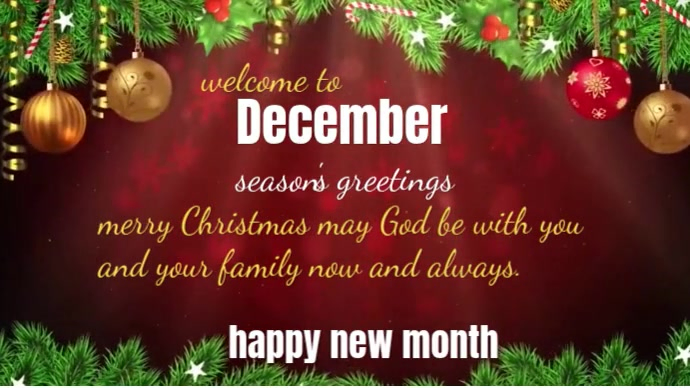 Red Joyful New Month Wishes Digital Display (16:9) template
