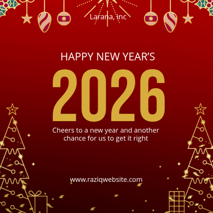 Red Joyful New Year 2026 Instagram Post Template | PosterMyWall