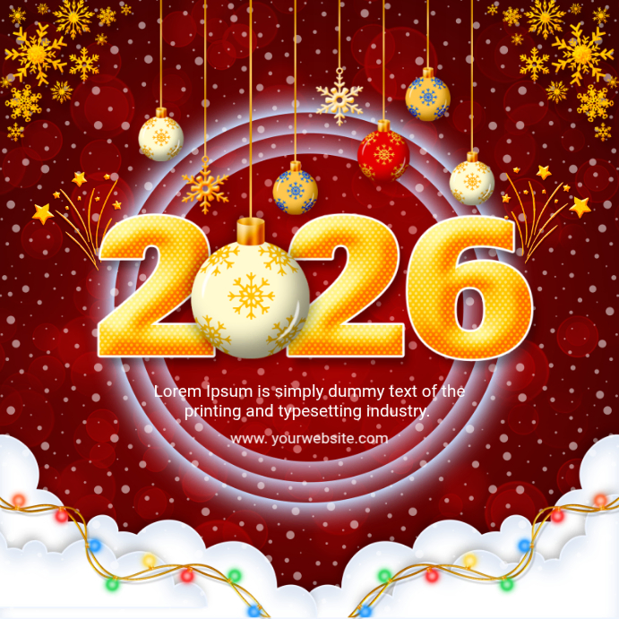 Red Joyful New Year 2026 Instagram Post Template | PosterMyWall