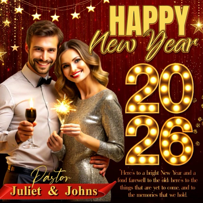 Red joyful new year instagram post Template | PosterMyWall