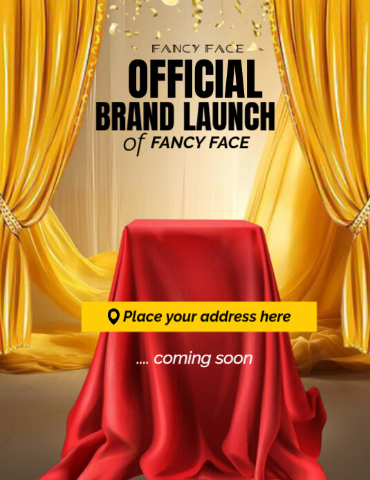 Red Joyful Official Brand Launch Flyer/ Coming Soon  Flyer (us Letter) Iflaya (Incwadi ye-US) template