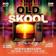 Red Joyful  Old School Party Instagram Post template