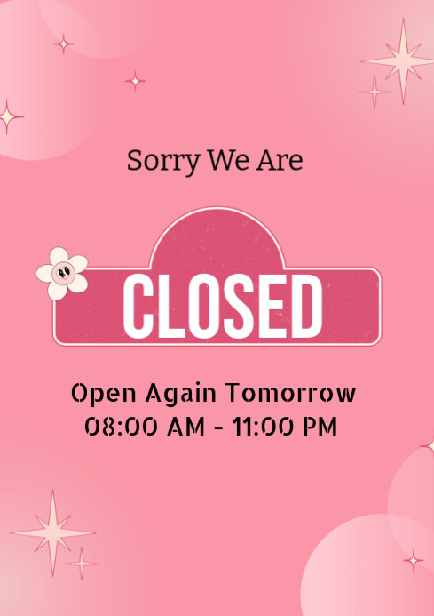 Red Joyful Open Again Tomorrow A4 Template | PosterMyWall