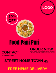 Red Pani Puri Promotion Flyer Template