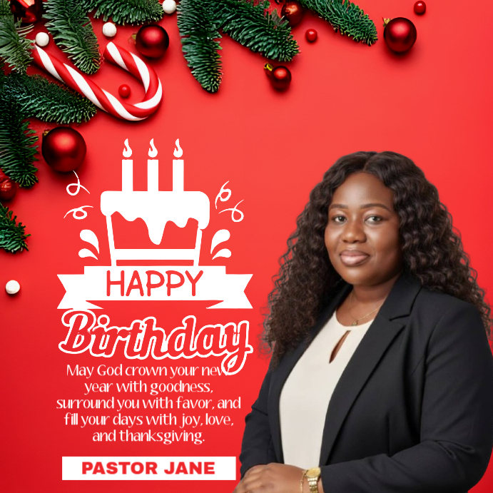 Copy of Red Joyful Pastors Birthday Square (1:1) | PosterMyWall