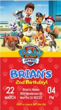 Red Joyful Paw Patrol Invitation Template Instragram Instagram Story