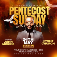 Vermelho Pentecost Sunday Church Event Instagram Post Template