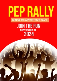 Red Joyful Pep Rally  A1 template