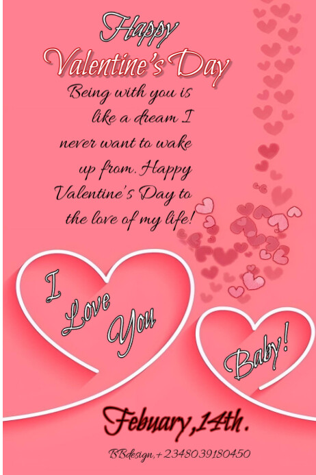 Red Joyful Pink And Red Valentines Poster Template | PosterMyWall