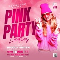 Czerwony Pink Party Сообщение Instagram Template