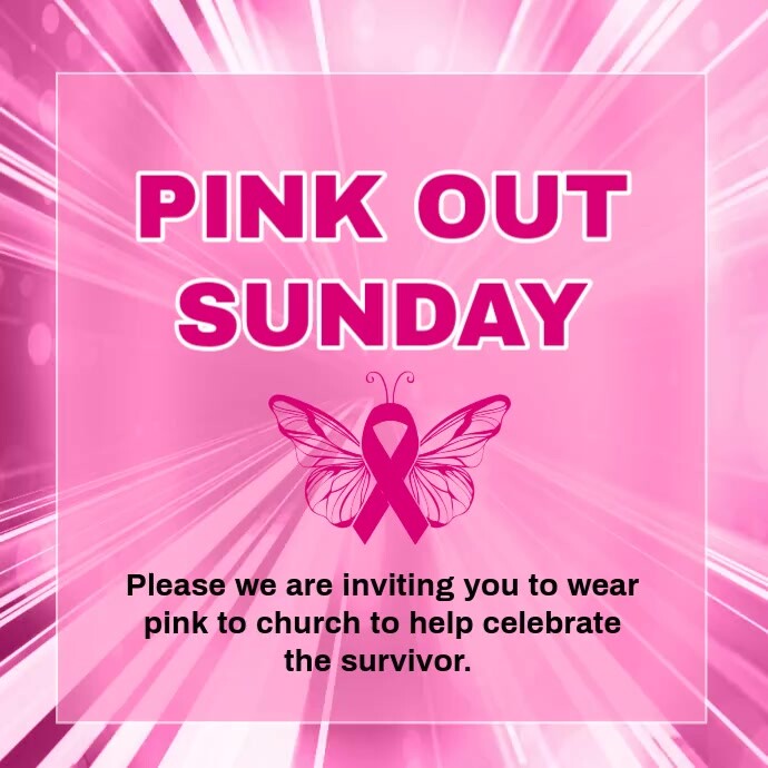 Copy of Red Joyful Pink Out Sunday Video Template Instagram Post ...