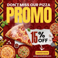 Red Joyful Pizza Promotion Instagram Post Video template