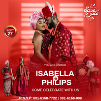 Red Joyful Professional Wedding Ceremony Design Template  Instagram Post