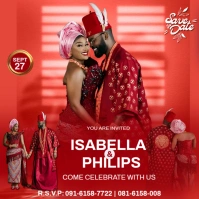 Red Joyful Professional Wedding Ceremony Design Template  Instagram Post