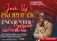 Red Joyful Prophetic Encounter 6 Postcard template