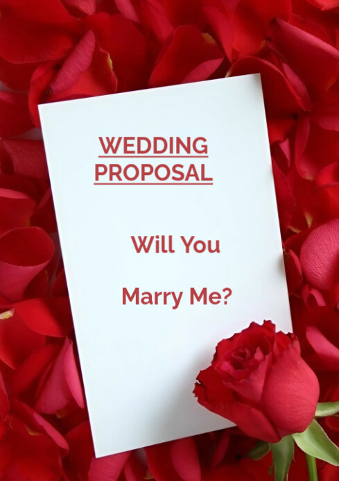 Plantilla de Red Joyful Proposal Card A4 | PosterMyWall
