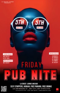 Red Joyful Pubnite Friday  Tabloid template
