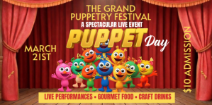 Red Joyful Puppetry Festival Event brite Banner template