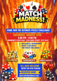 Red Puzzle Challenge Event A4 Template