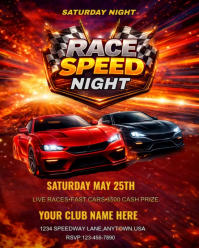 Red Joyful Race Speed Night  Instagram Portrait template