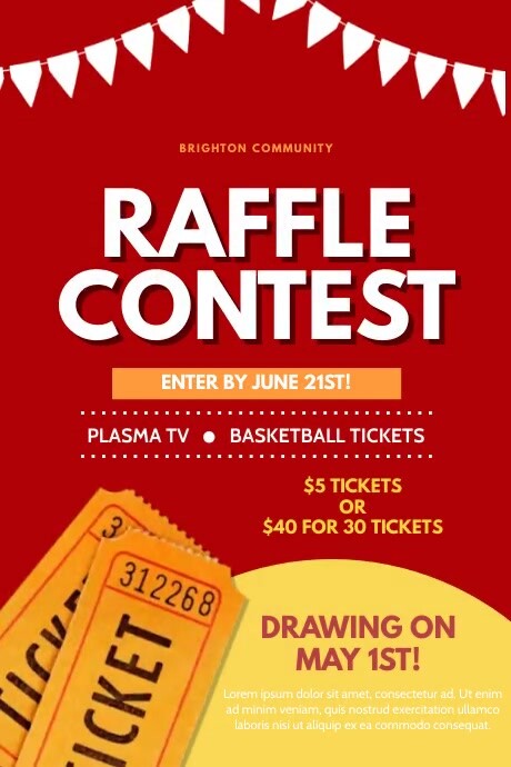 Red Joyful Raffle Poster Templat | PosterMyWall