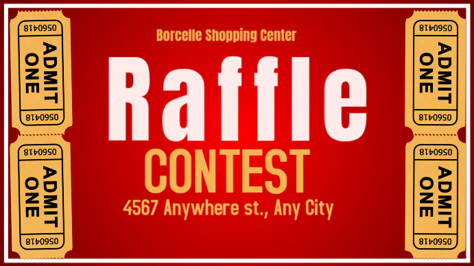 Red Joyful Raffle Ticket Contest Digital Display (16:9) Template ...
