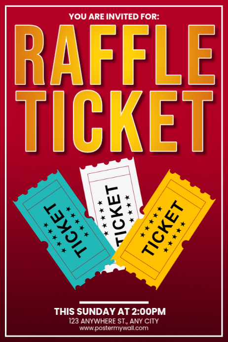 Red Raffle Event Posters Template | PosterMyWall