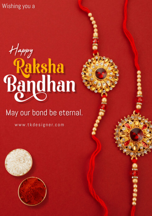 Copy of Red Joyful Raksha Bandhan A4 | PosterMyWall