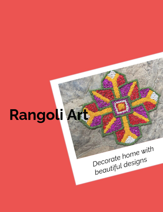 Red Joyful Rangoli Flyer (us Letter) Template | PosterMyWall