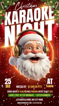 Red Joyful Red 3d Christmas Karaoke Night Instagram Story Instagram Story template