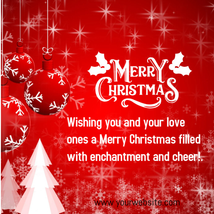 Plantilla de Red Joyful Red And White Christmas Wish Instagram Post ...
